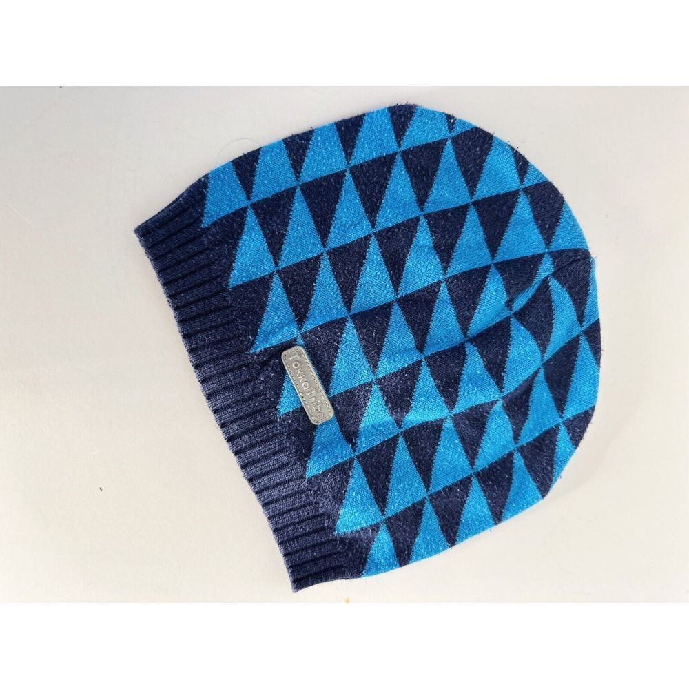 Boys Beanie Tokka Trib‎ hat Blue Aqua Geometric Kids 5-8